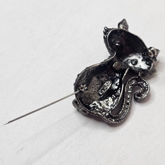 OPCKR Cat Kitten Brooch Pink Purple Rhinestone Animal Jewelry Sparkling - Picture 4 of 8